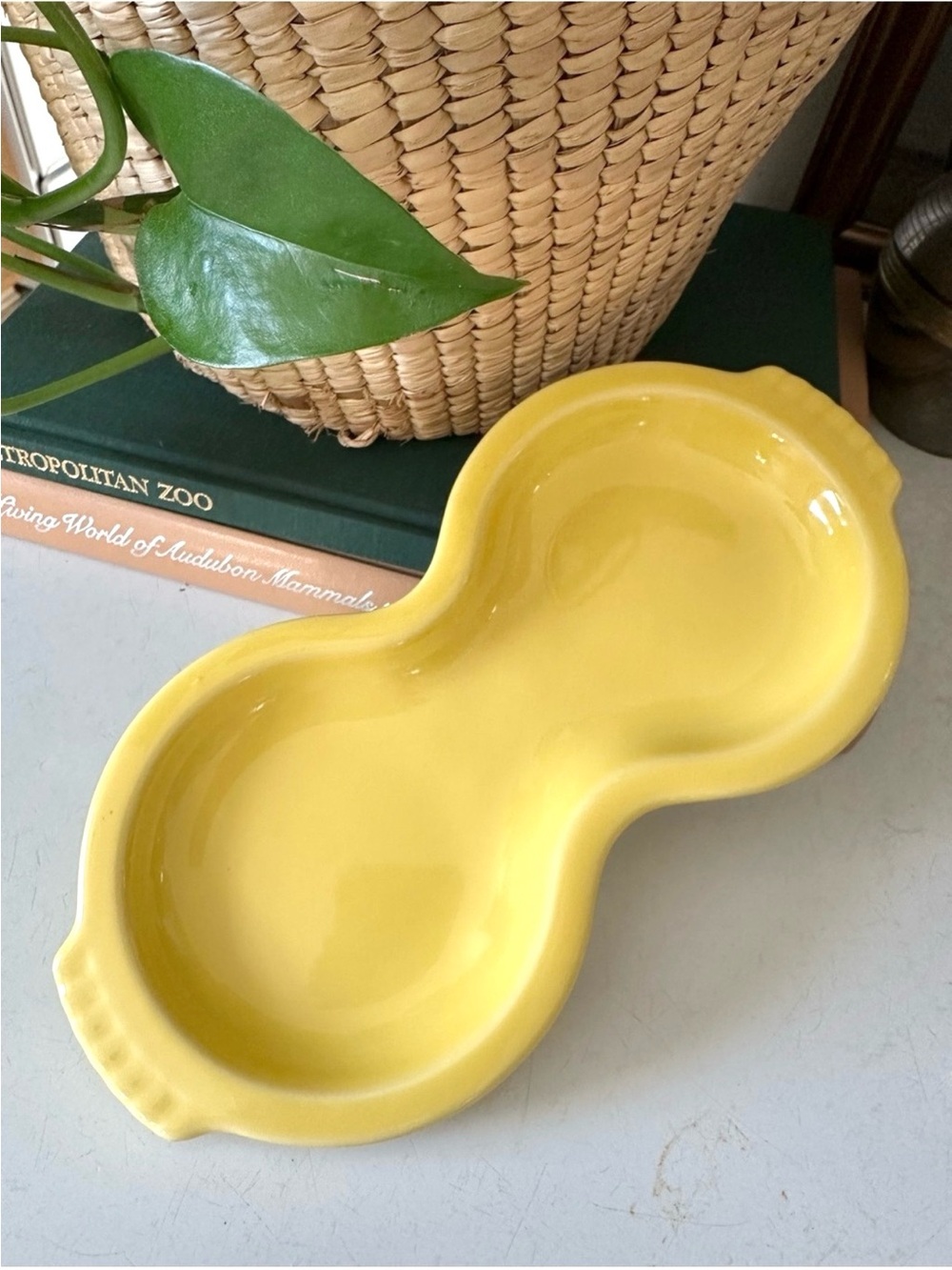 Fiestaware Yellow Sugar and Creamer Tray Holder Vintage